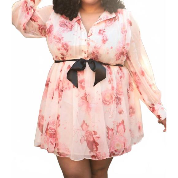 NEW LATISTE sweet like ice cream chiffon empire waist mini dress - plus size in - Picture 1 of 4